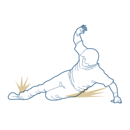 Illustration of Sliding injuries in baseball.