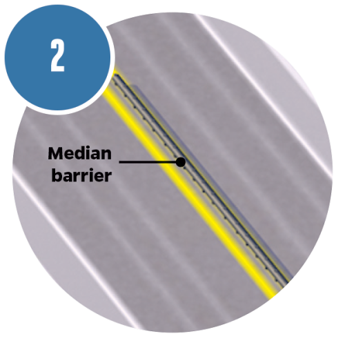 Illustration of a Median Barrier.
