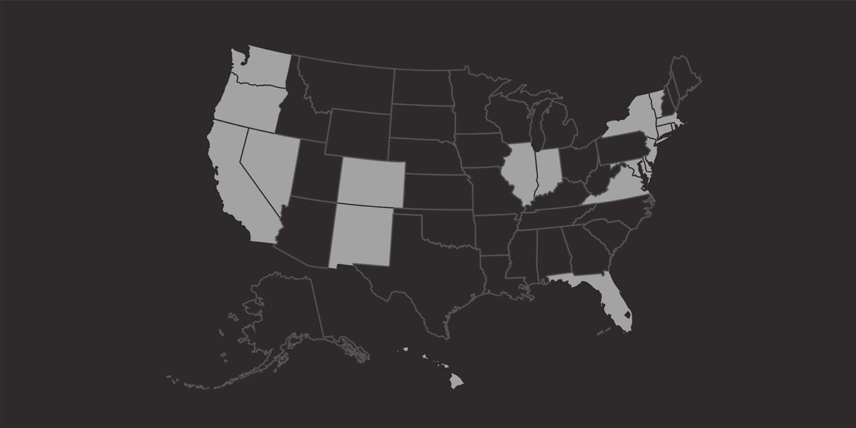 Map of the united states highlighting the states that have enacted ERPO laws