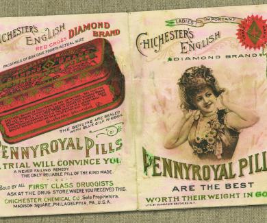 An advertisement for Chichester's Pennyroyal abortifacient pills 