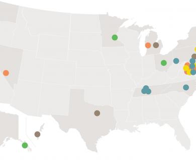 Info graphic showing BAHI fellows locations in United States