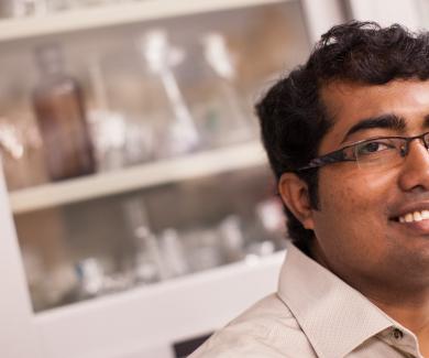 Nilanjan Lodh in the lab