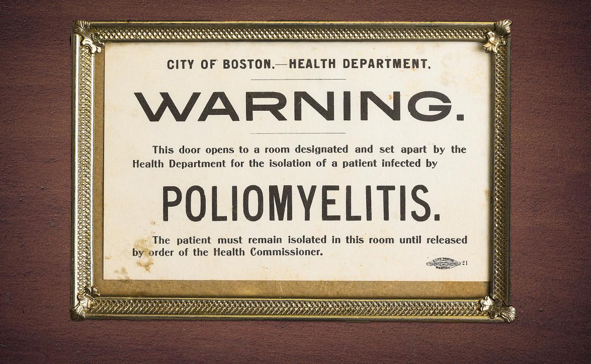 Polio isolation room sign